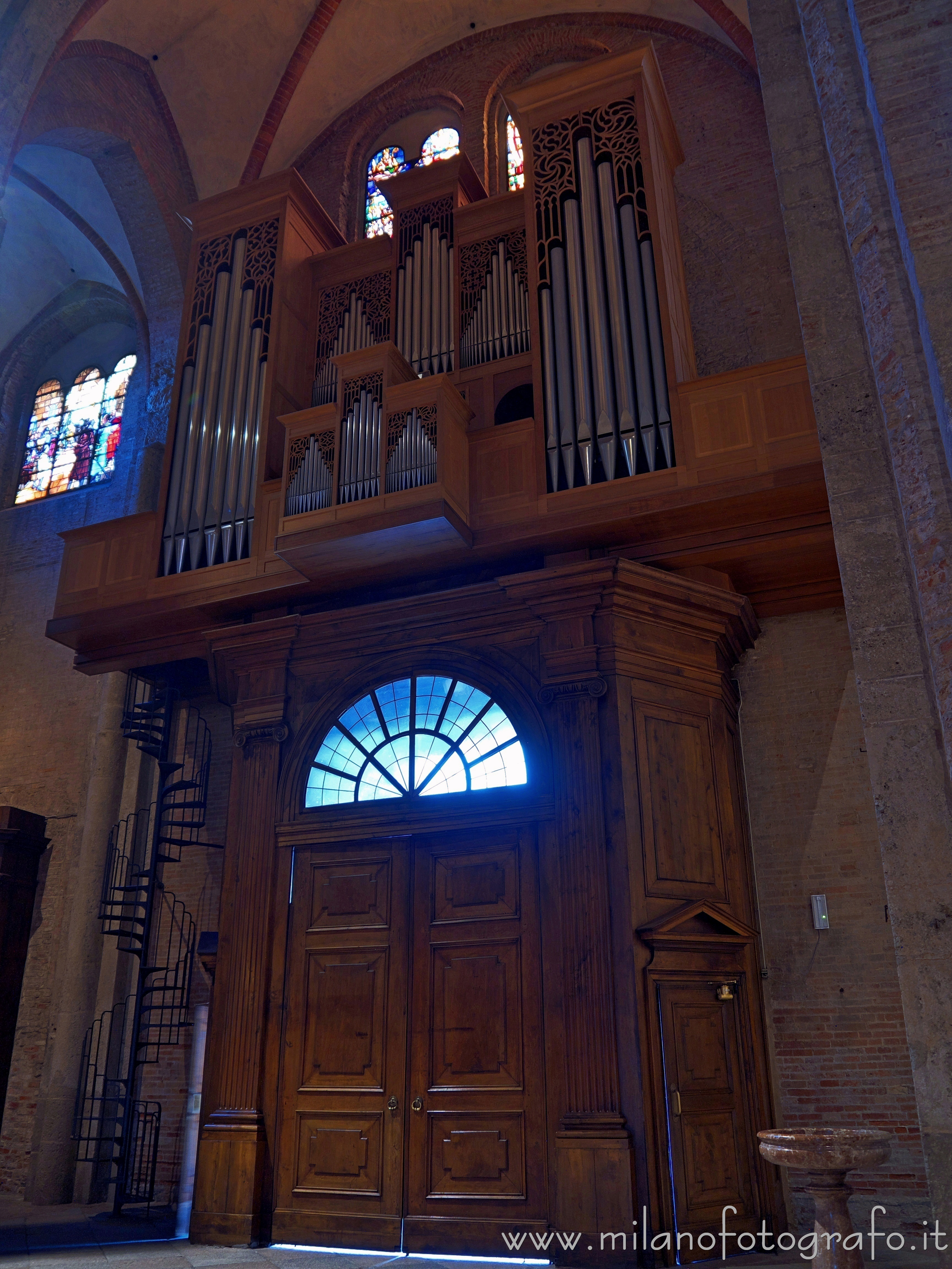 Milan (Italy) - Organ and vestibule on the counterfacade of the Basilica of San Simpliciano - Full resolution picture